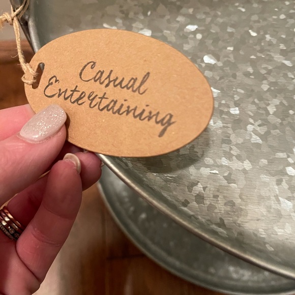 Large farmhouse style galvanized two tier tray - Picture 4 of 5